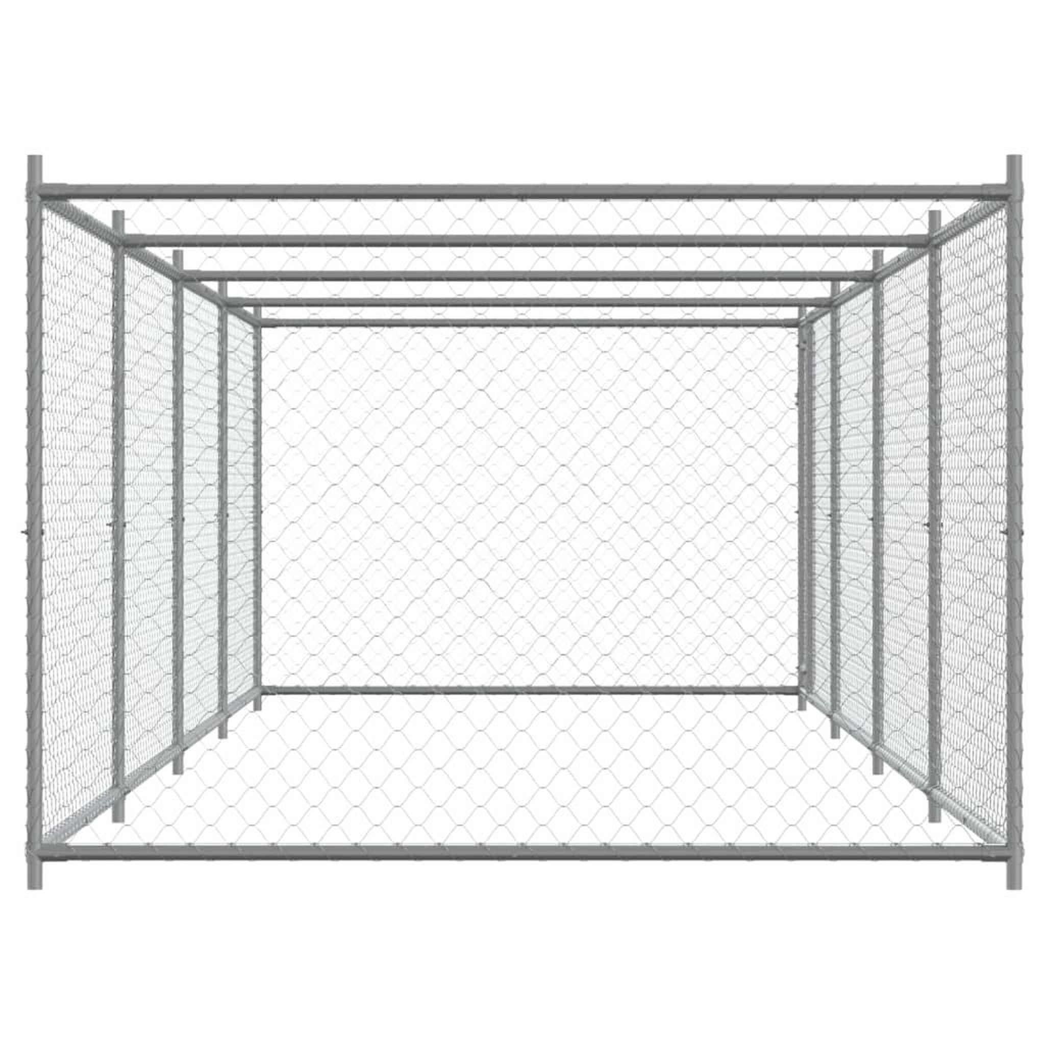 Voir la diapositive 5 : VIDAXL Cage pour chien avec porte gris 8x2x1,5 m acier galvanise
