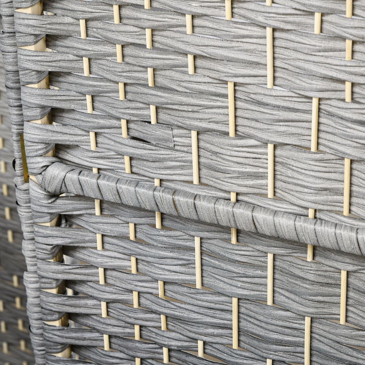 HOMCOM Paravent intérieur en bois 4 panneaux 180 x 180 cm séparateur de pièce pliable bois gris