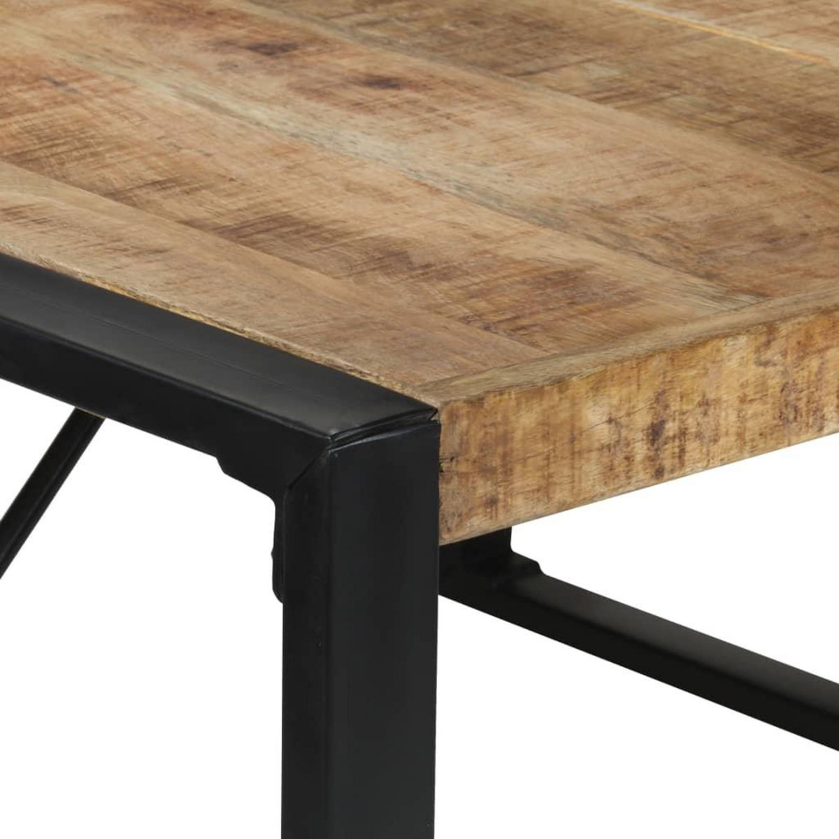 VIDAXL Table a manger 140x140x75 cm Bois de manguier brut