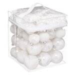 FEERIC LIGHT & CHRISTMAS Coffrets Décoration sapin de Noël 52 pièces. Coloris disponibles : Rouge, Gris, Blanc, Jaune