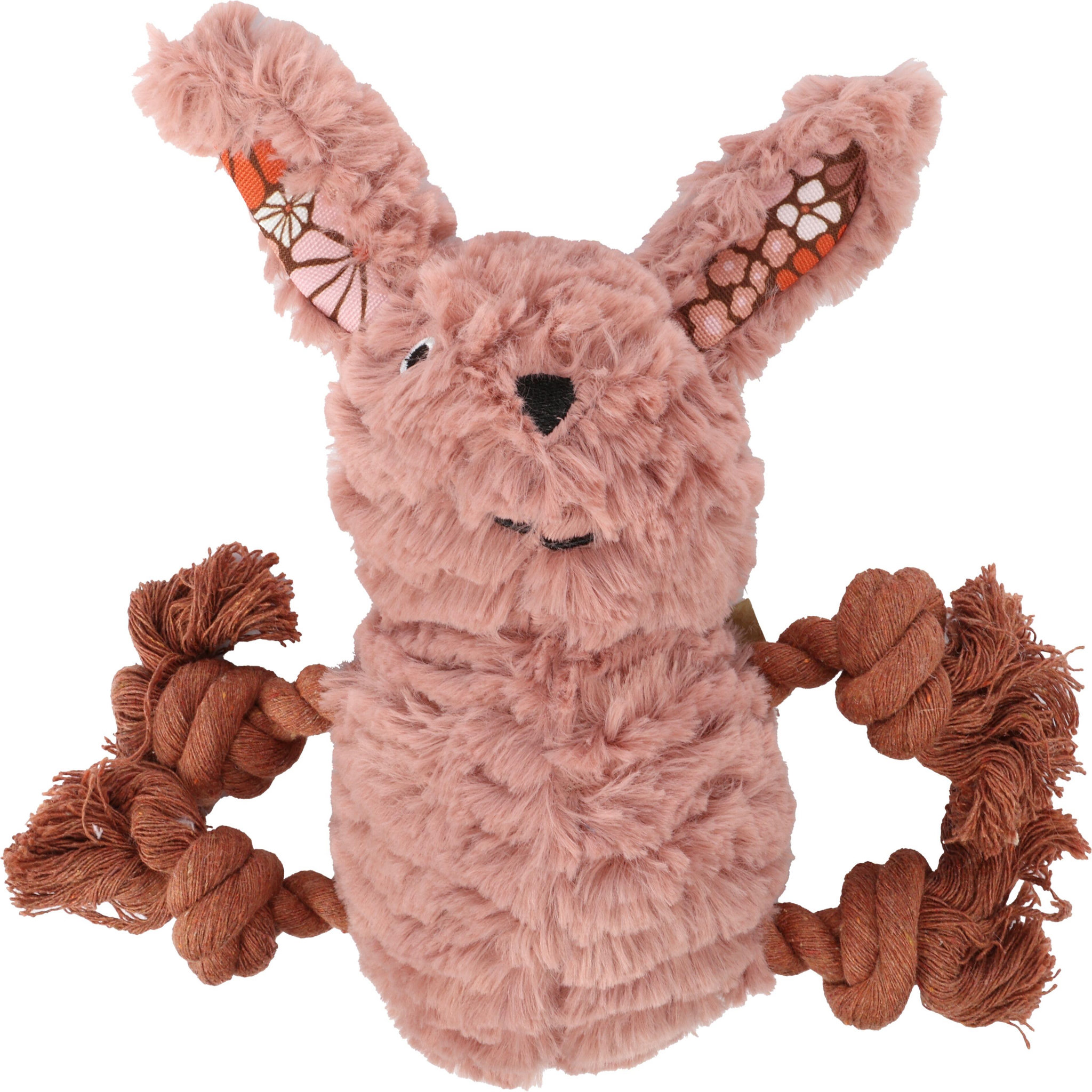 Eden Lapin en peluche pour chien avec cordes et couineur