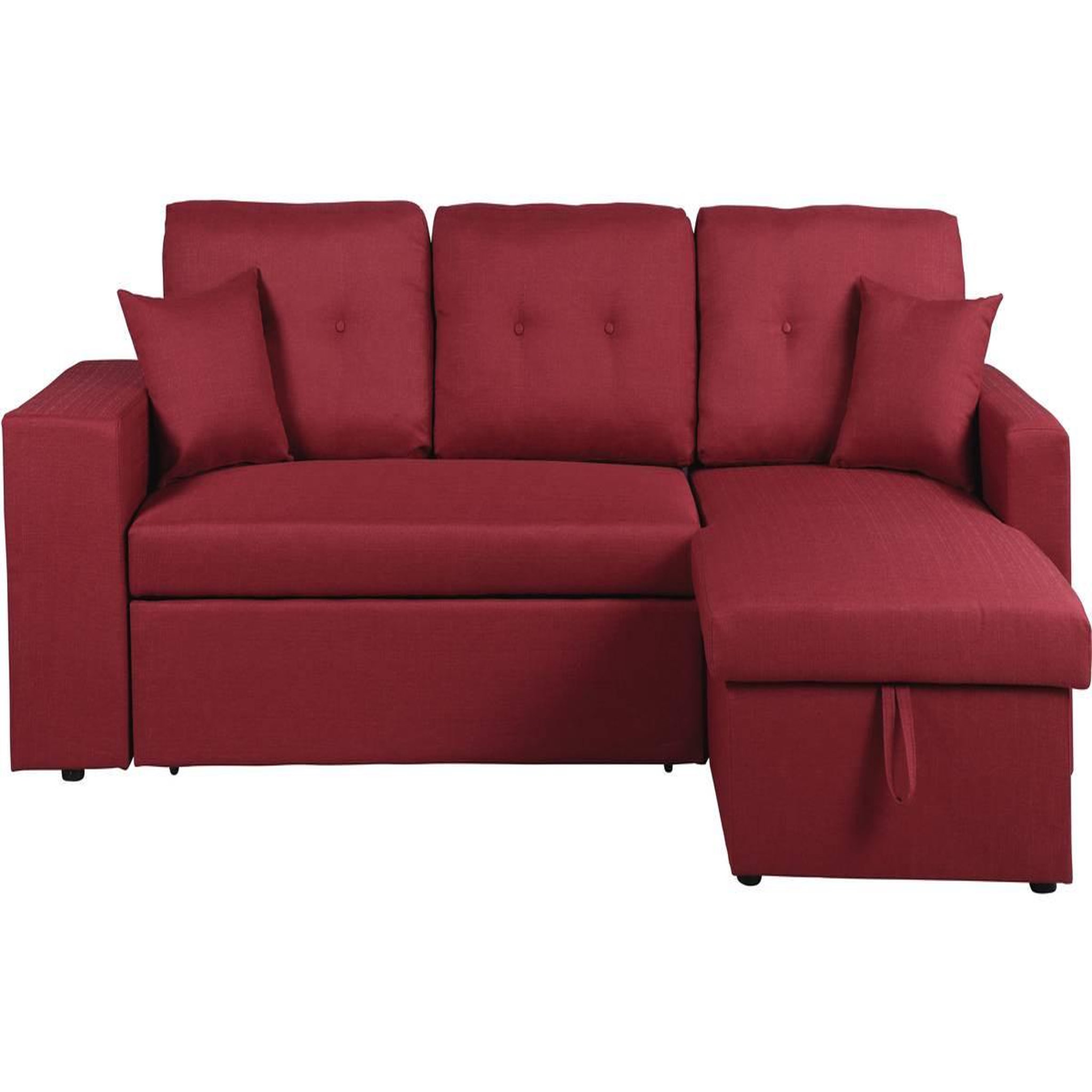 Voir la diapositive 3 : Habitat et Jardin Canapé d'angle convertible/réversible  axel  - 3 places - rouge