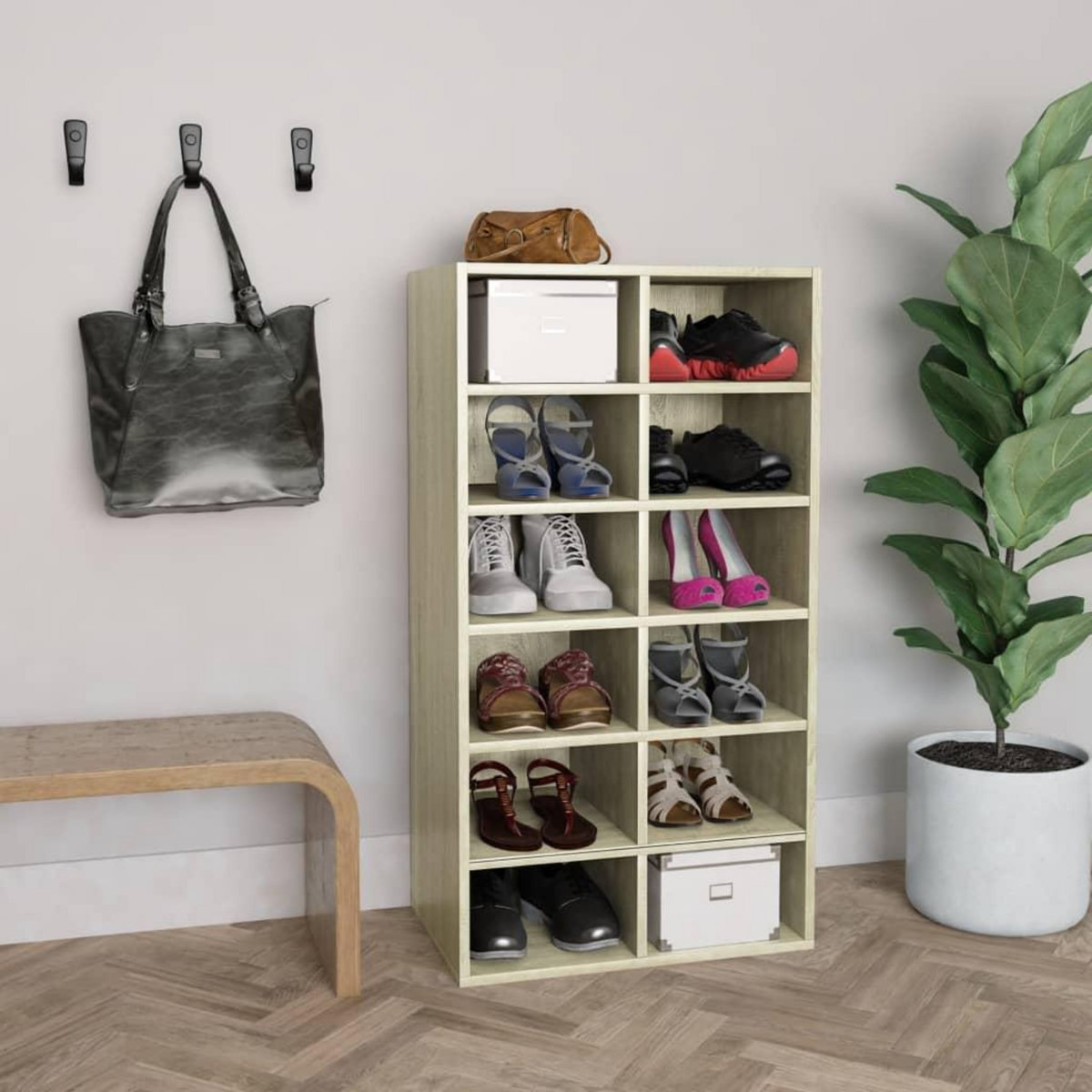 VIDAXL Etagere a chaussures Chene sonoma 54x34x100,5 cm