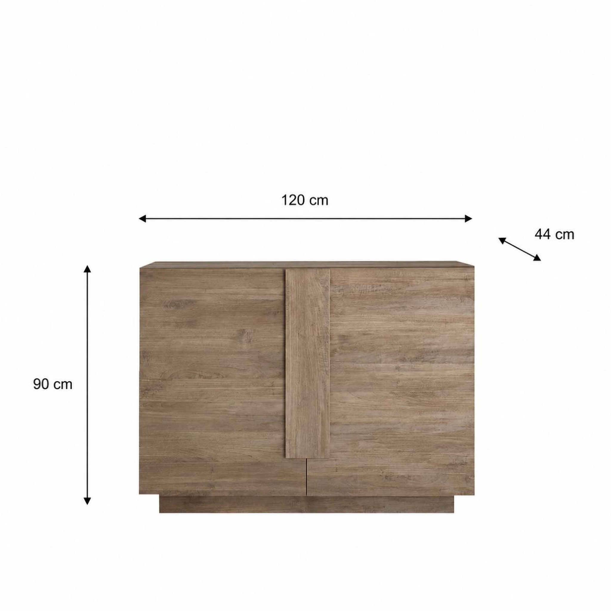 Voir la diapositive 6 : JLC KREATION Buffet de rangement 2 portes décor bois 120cm terra