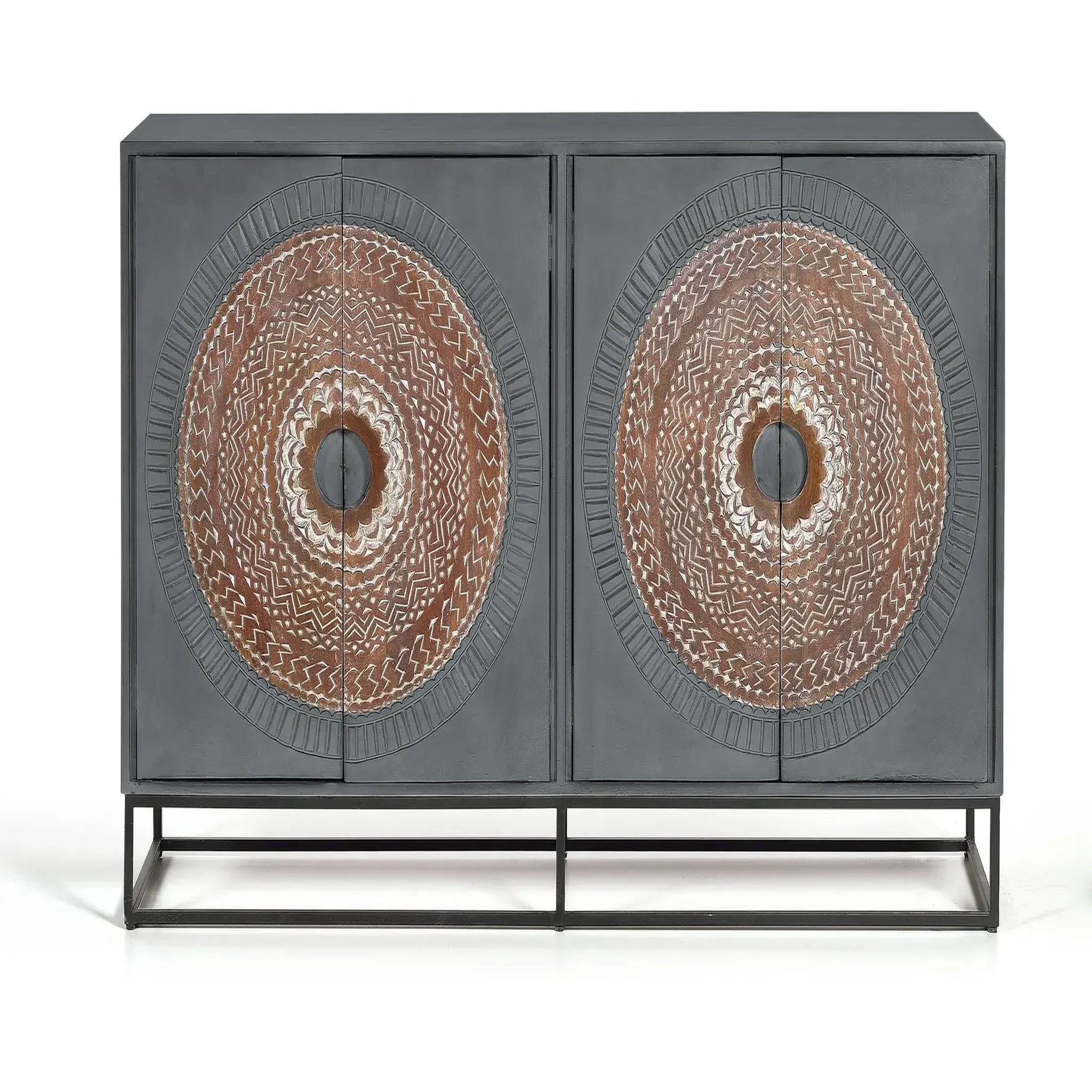GINER Y COLOMER SL Buffet en bois de manguier 150cm style ethnique contemporain industriel
