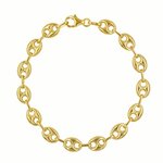 L'ATELIER D'AZUR Bracelet Or 18 Carats Maille Grain de Café - Jaune - Homme ou Femme