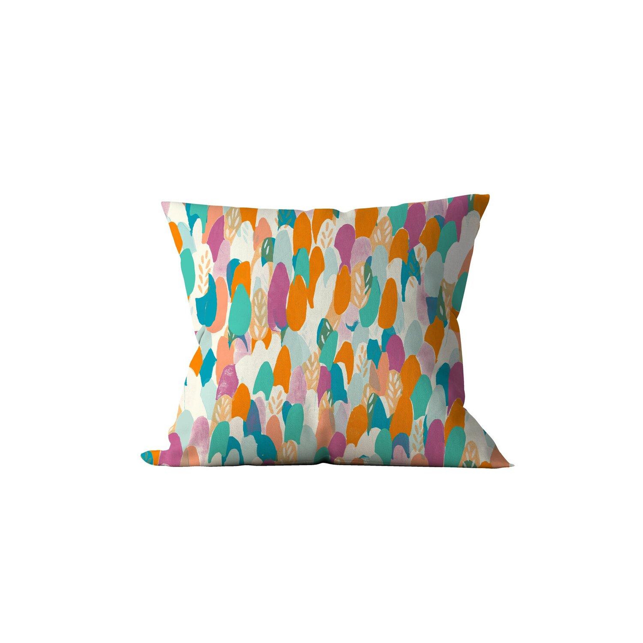 Voir la diapositive 1 : Les Ateliers du Linge Coussin imprimé 100%coton poppy