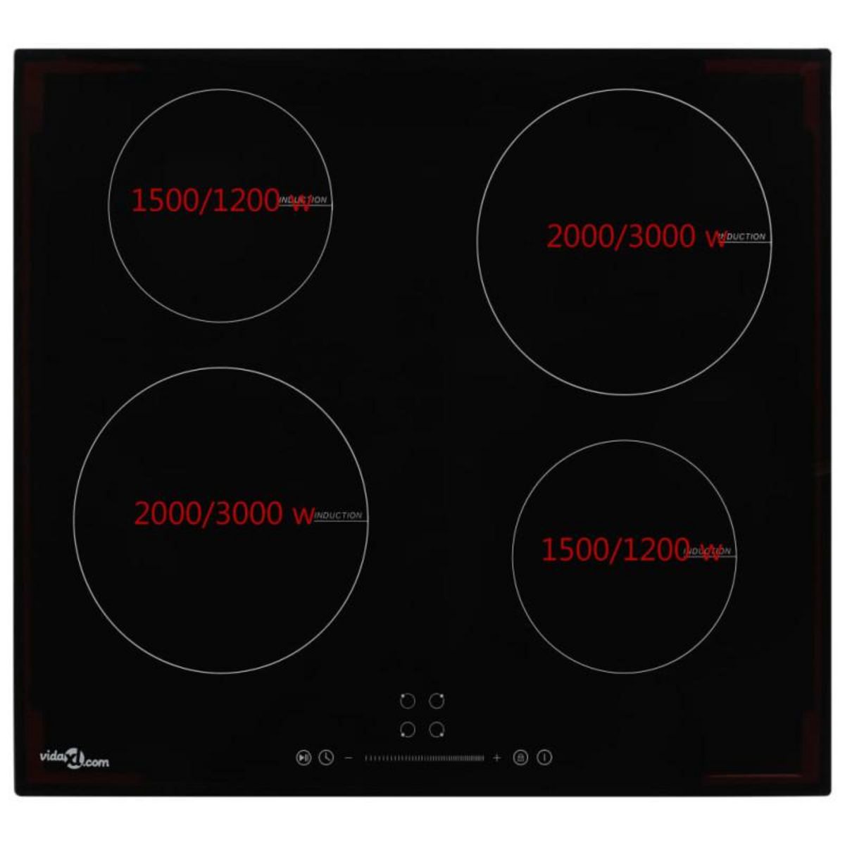 VIDAXL Plaque de cuisson à induction 4 brûleurs Contrôle tactile 7000W