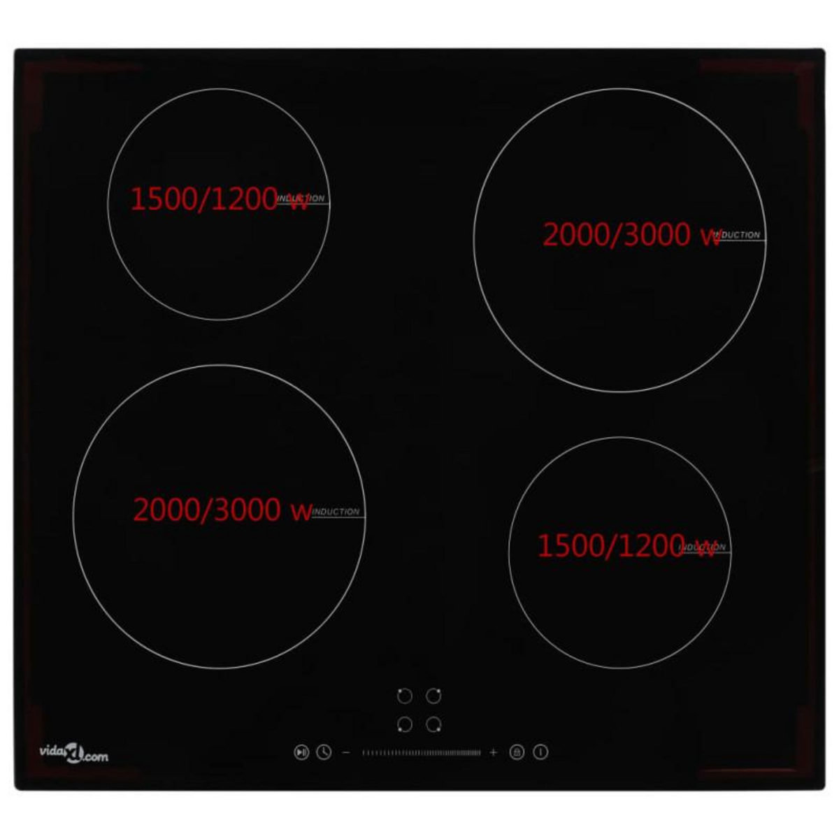 VIDAXL Plaque de cuisson à induction 4 brûleurs Contrôle tactile 7000W