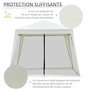 Voir la diapositive 4 : OUTSUNNY Tonnelle barnum style colonial dim. 3L x 3l x 2,45H m 4 moustiquaires 2 zippées beige noir