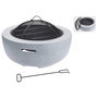 Voir la diapositive 1 : ProGarden ProGarden Bol a feu avec grille de barbecue Rond Gris clair 60x25 cm