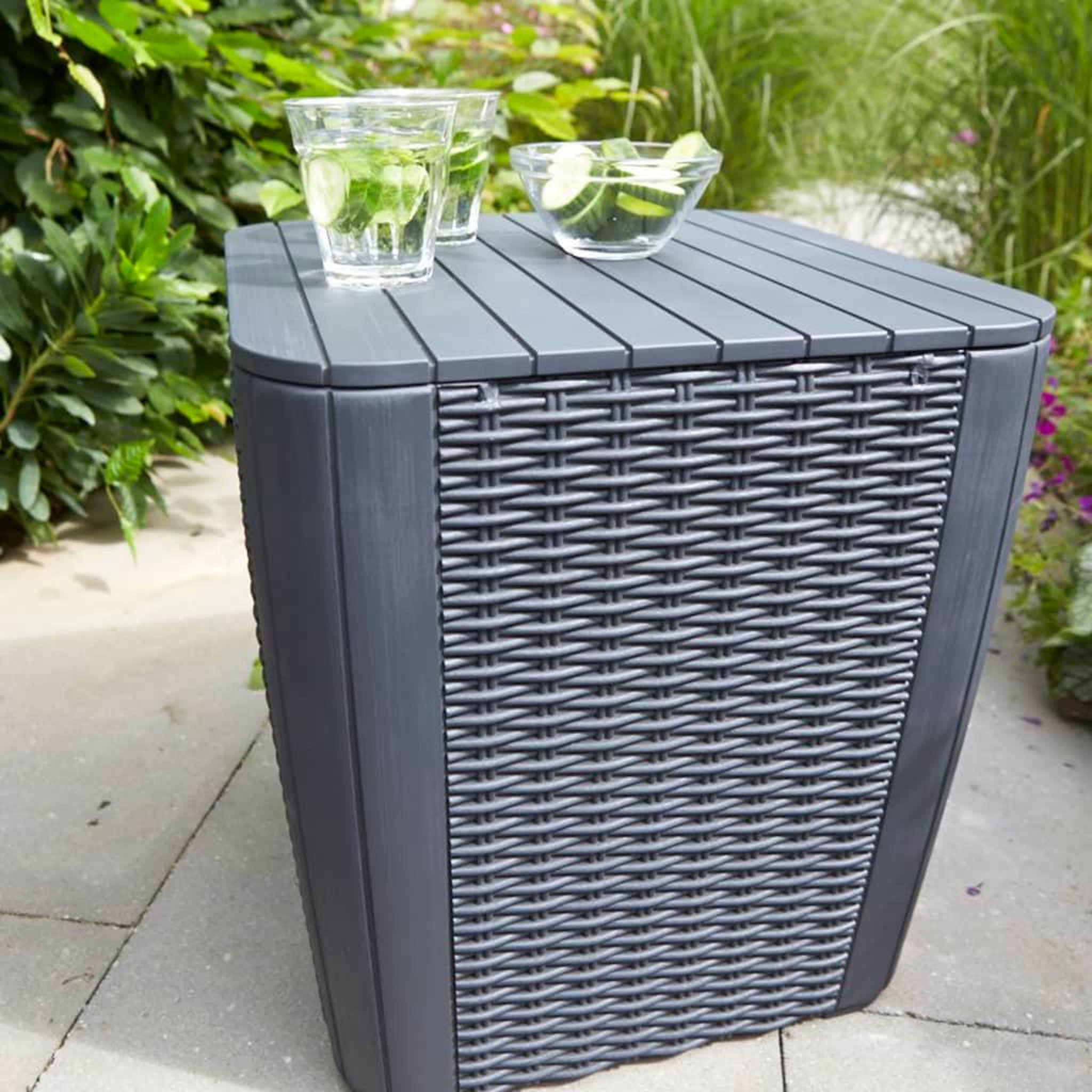 Voir la diapositive 5 : Keter Keter Table d'appoint de jardin Luzon Osier plat Graphite