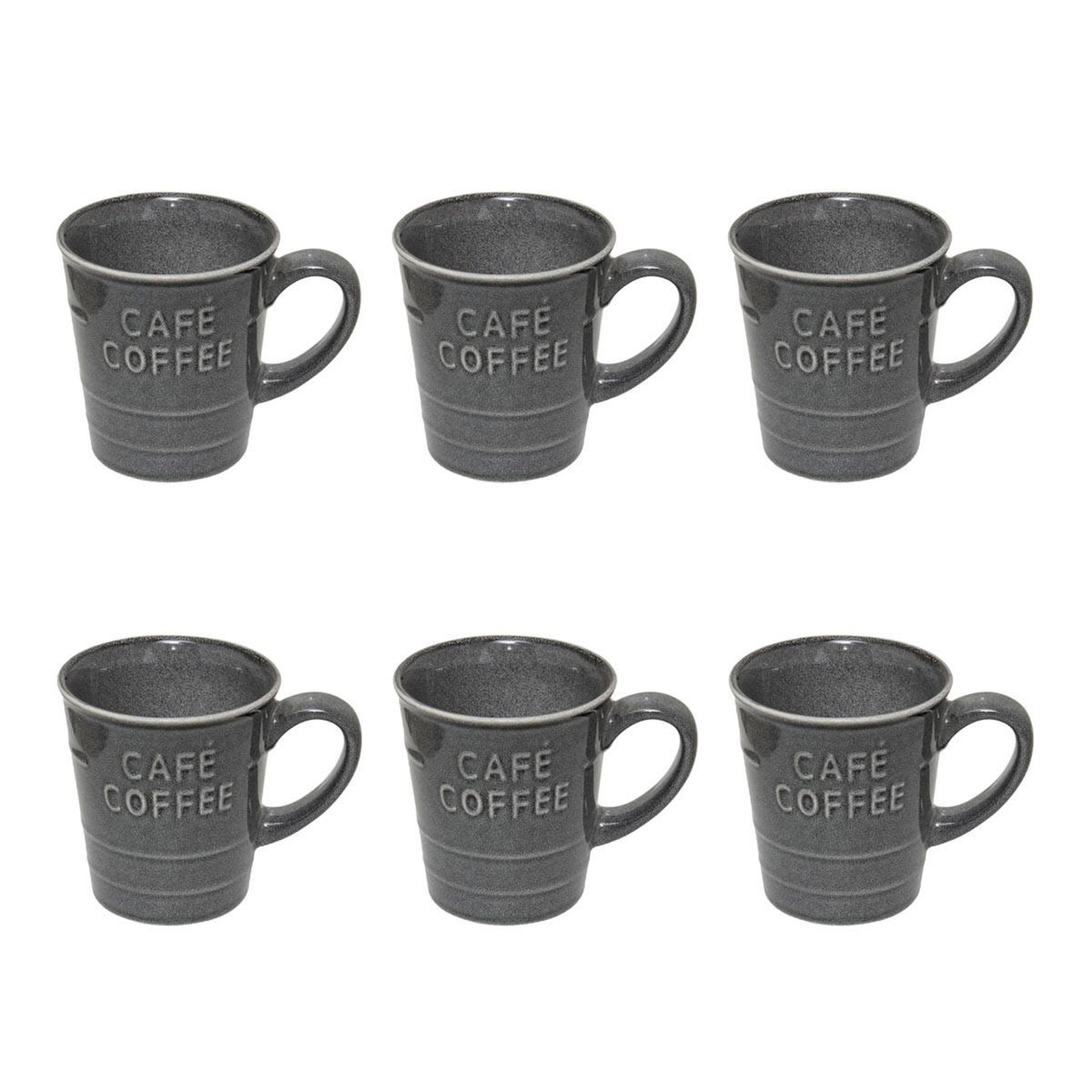 SECRET DE GOURMET Lot de 6 mugs à café  joel  20cl gris