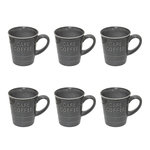 SECRET DE GOURMET Lot de 6 Mugs à Café  Joel  20cl Gris