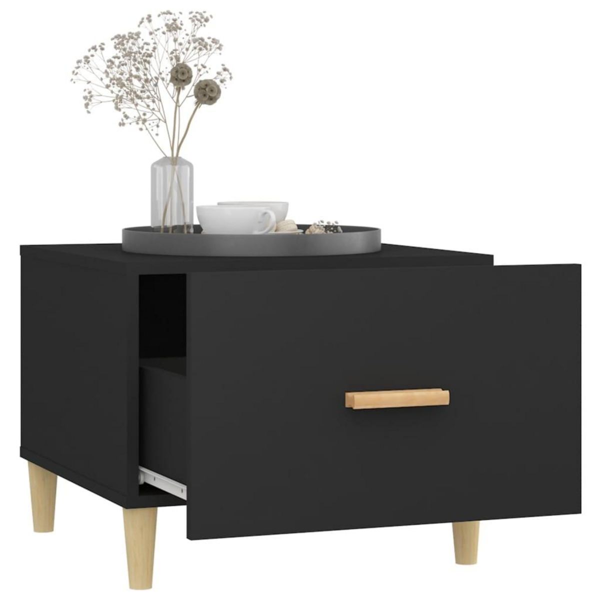VIDAXL Table basse Noir 50x50x40 cm Bois d'ingenierie