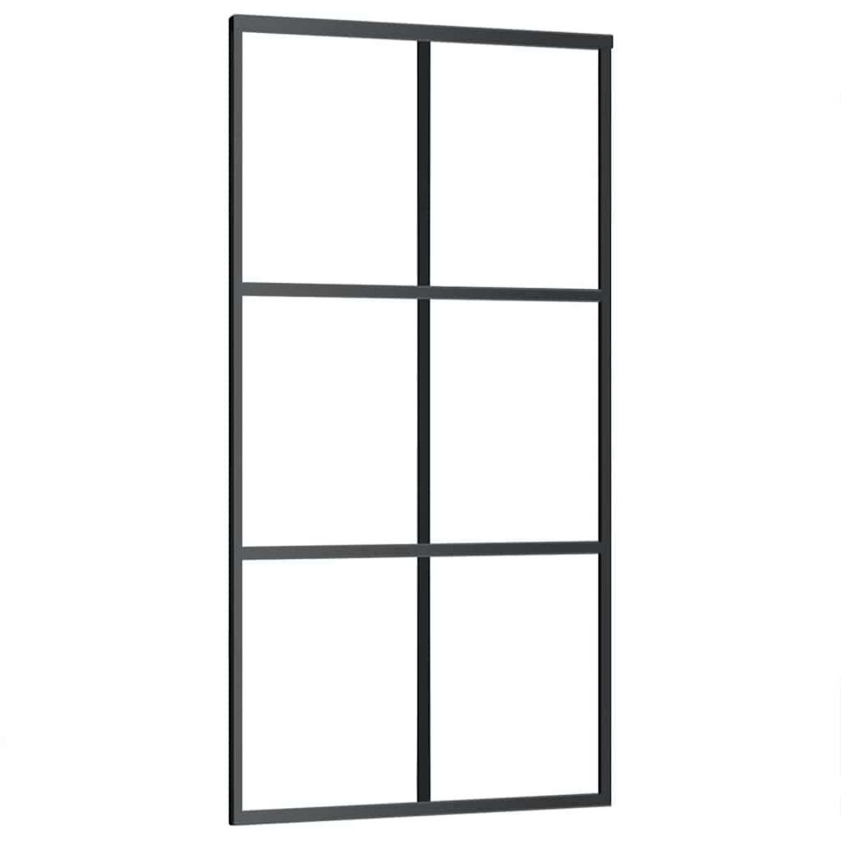 VIDAXL Porte coulissante kit de quincaillerie noir 102x205cm verre ESG