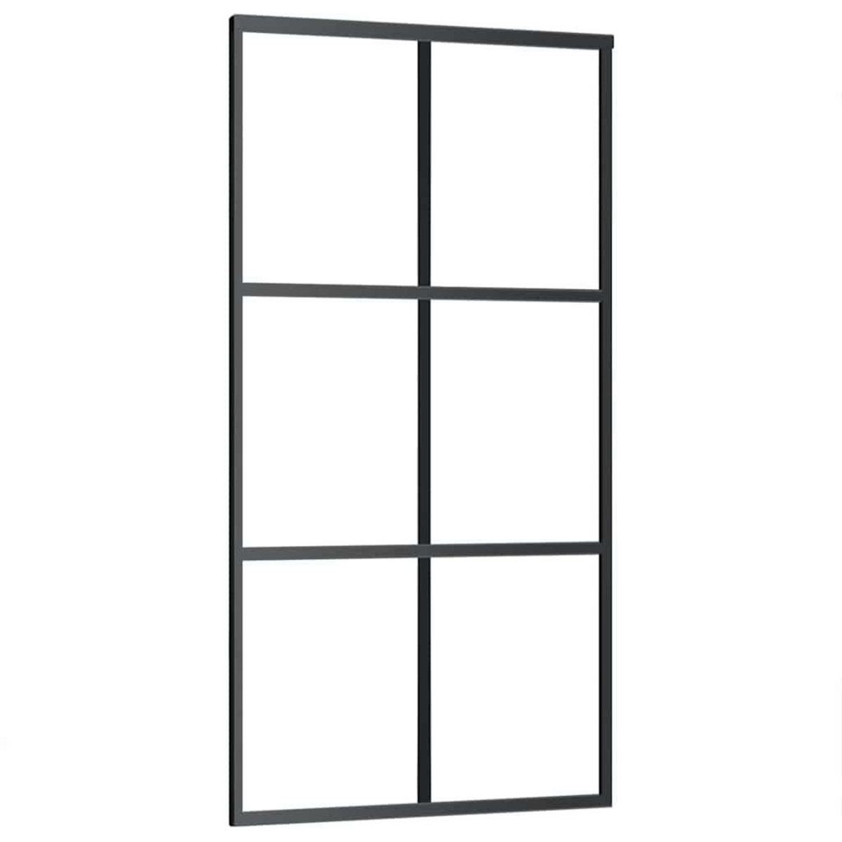 VIDAXL Porte coulissante kit de quincaillerie noir 102x205cm verre ESG