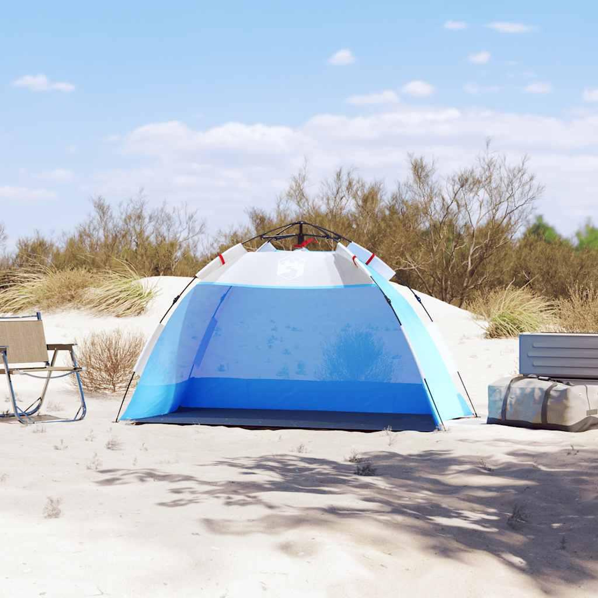 Voir la diapositive 3 : VIDAXL Tente de plage 2 personnes liberation rapide impermeable