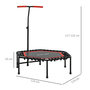 Voir la diapositive 3 : HOMCOM Trampoline de Fitness gymnastique Ø114 cm élastiques Bungee guidon hauteur réglable 117-132 cm rouge noir