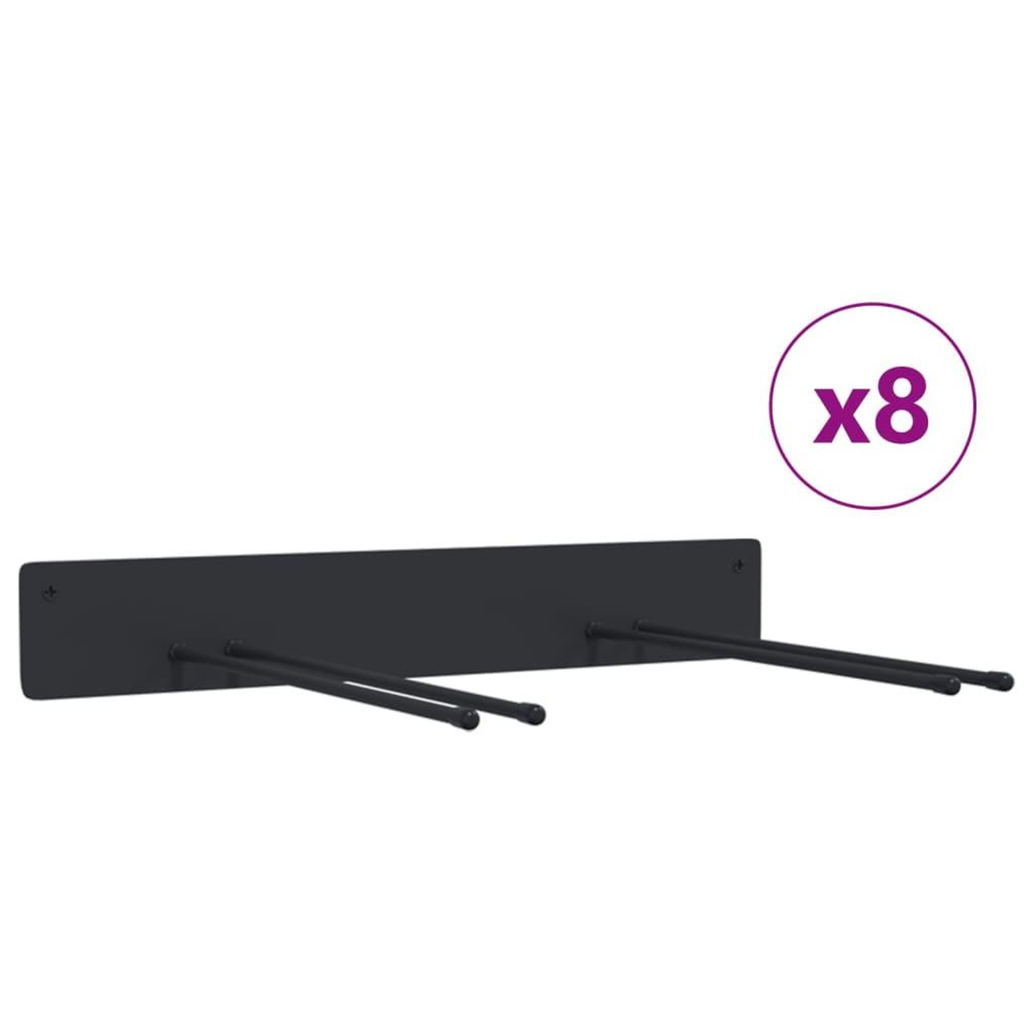 Voir la diapositive 2 : VIDAXL Supports muraux pour outils de jardin 8 pcs noir acier