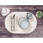 Voir la diapositive 5 : BJORN Set de table ovale réversible - 6 pièces - Cuir recyclé blanc crème et vert de gris