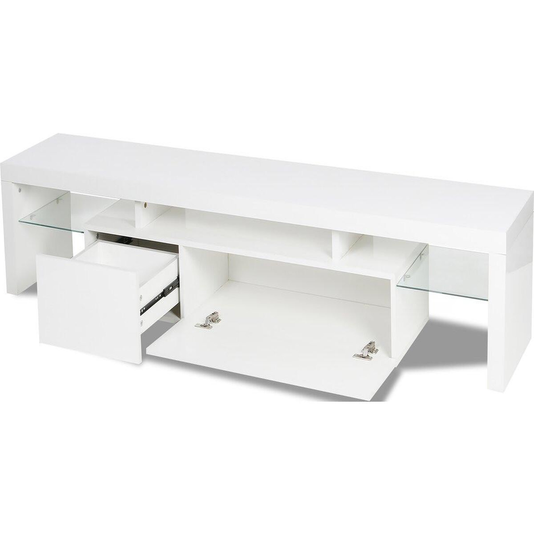 Voir la diapositive 3 : Habitat et Jardin Meuble tv led laqué  tina  - 187.5 x 34 x 38 cm - blanc