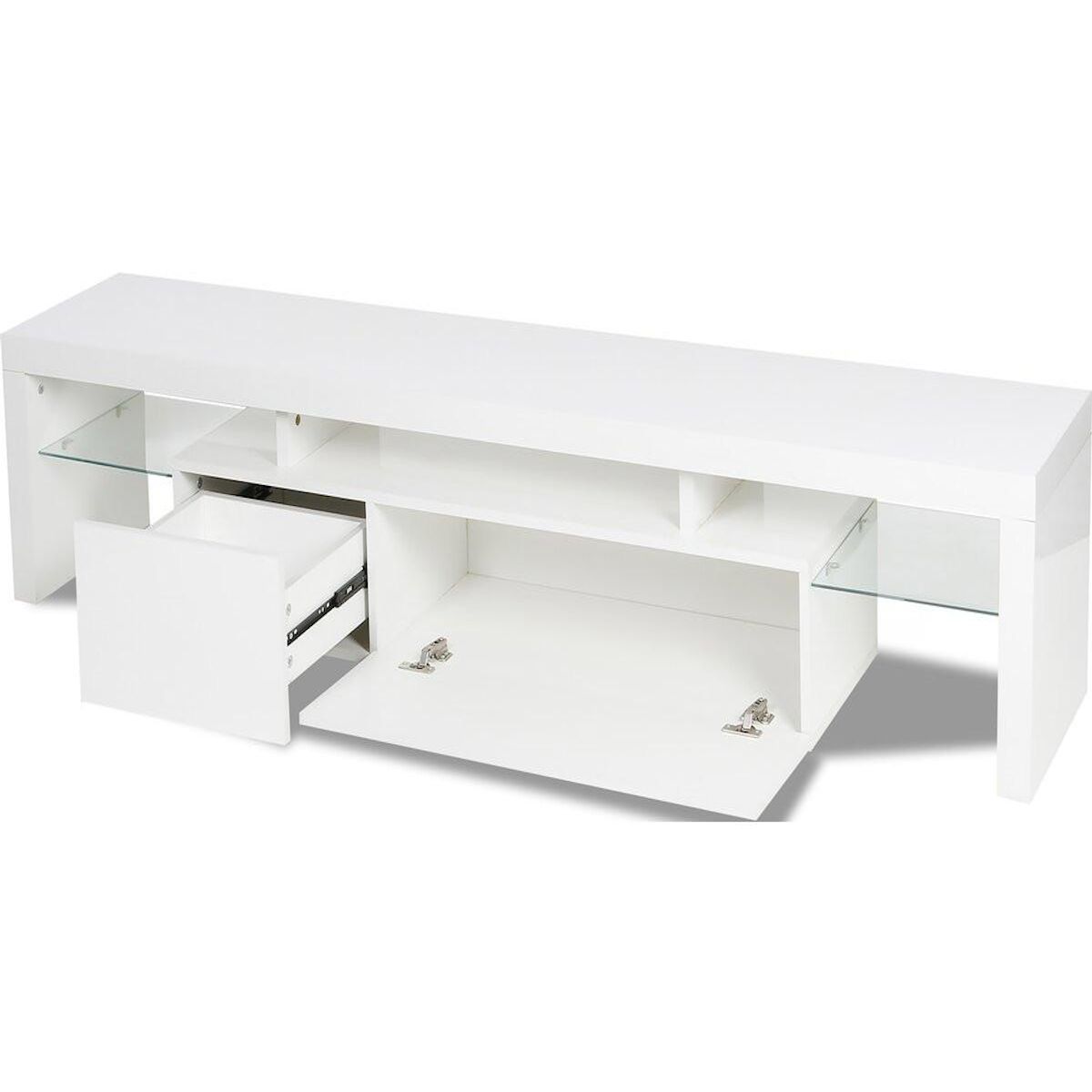 Habitat et Jardin Meuble TV LED laqué  Tina  - 187.5 x 34 x 38 cm - Blanc