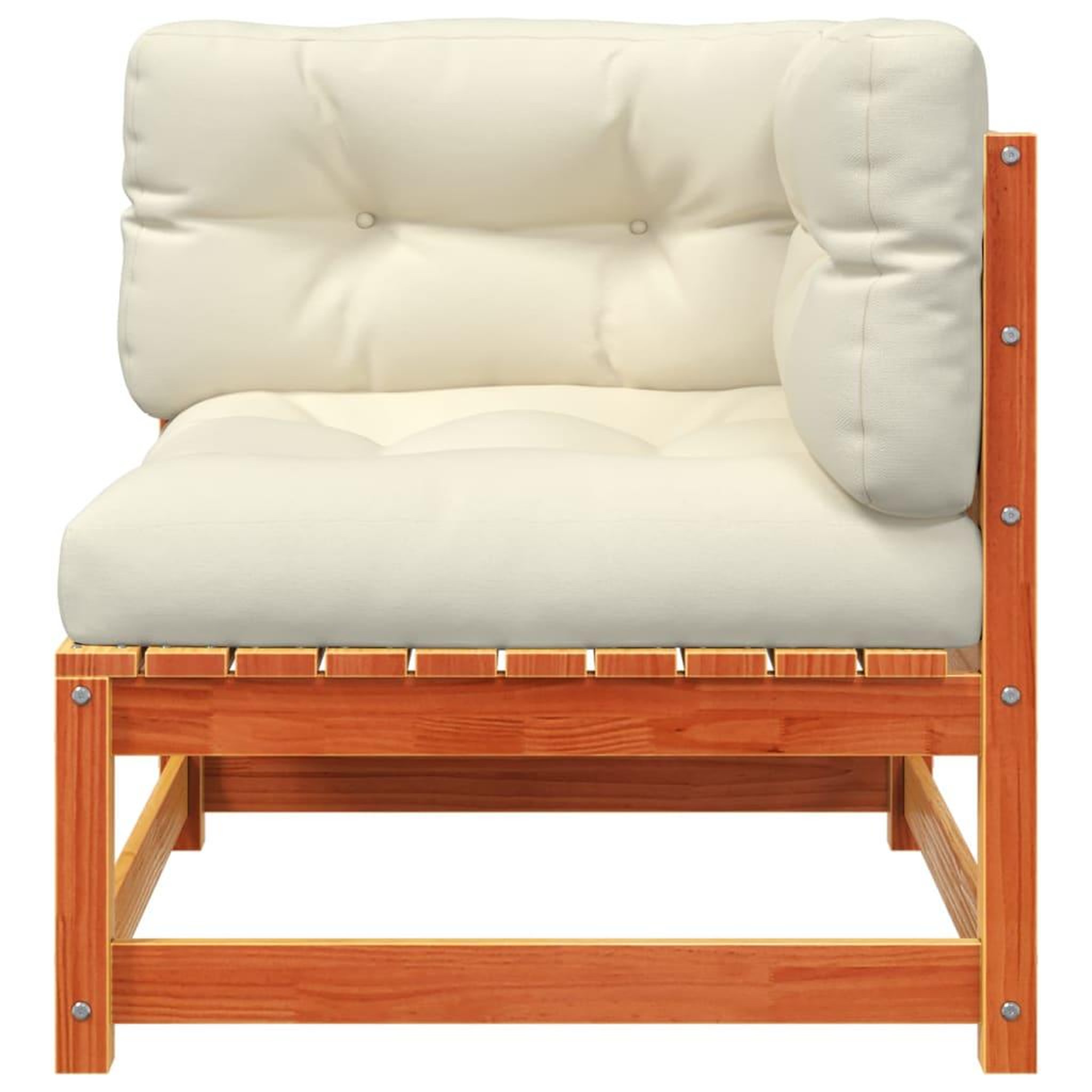 Voir la diapositive 5 : VIDAXL Canape d'angle de jardin coussins cire marron bois pin massif