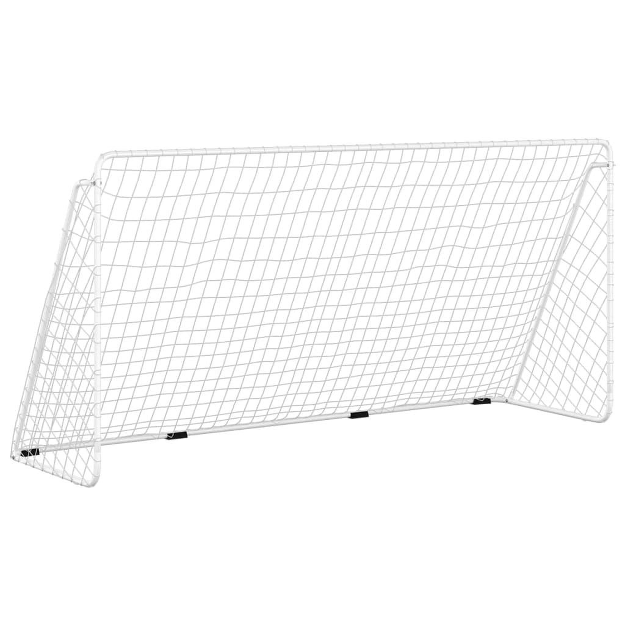 Voir la diapositive 2 : VIDAXL But de football avec filet Blanc 366x122x182 cm Acier