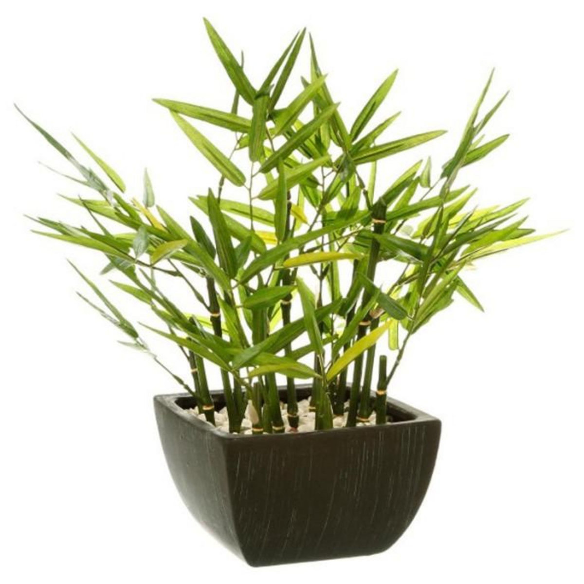 ATMOSPHERA Plante Artificielle en Pot  Bambou  35cm Noir