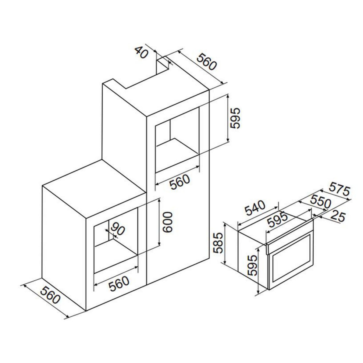 Airlux Four intégrable multifonction 65l 60cm catalyse noir - afc108bk