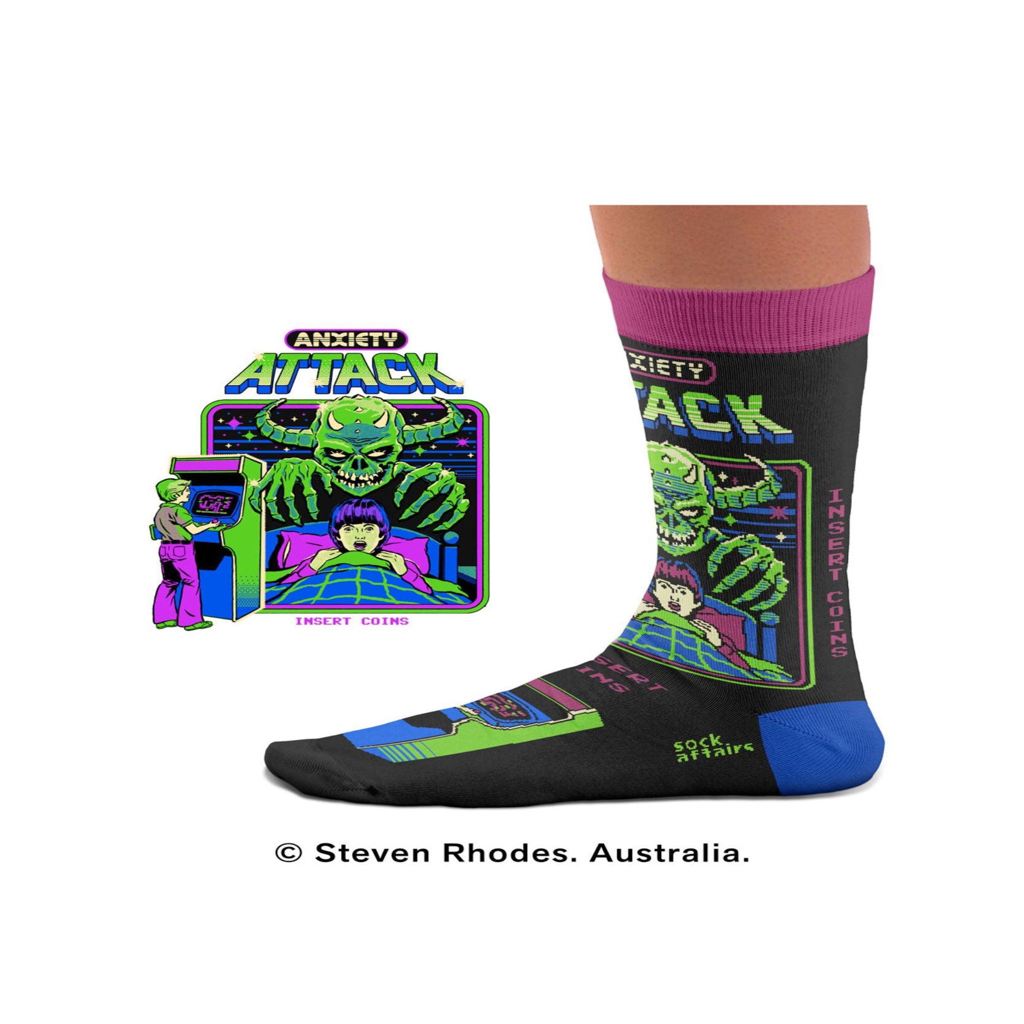 Voir la diapositive 4 : SOCK AFFAIRS Chaussettes anxiety attack, steven rhodes