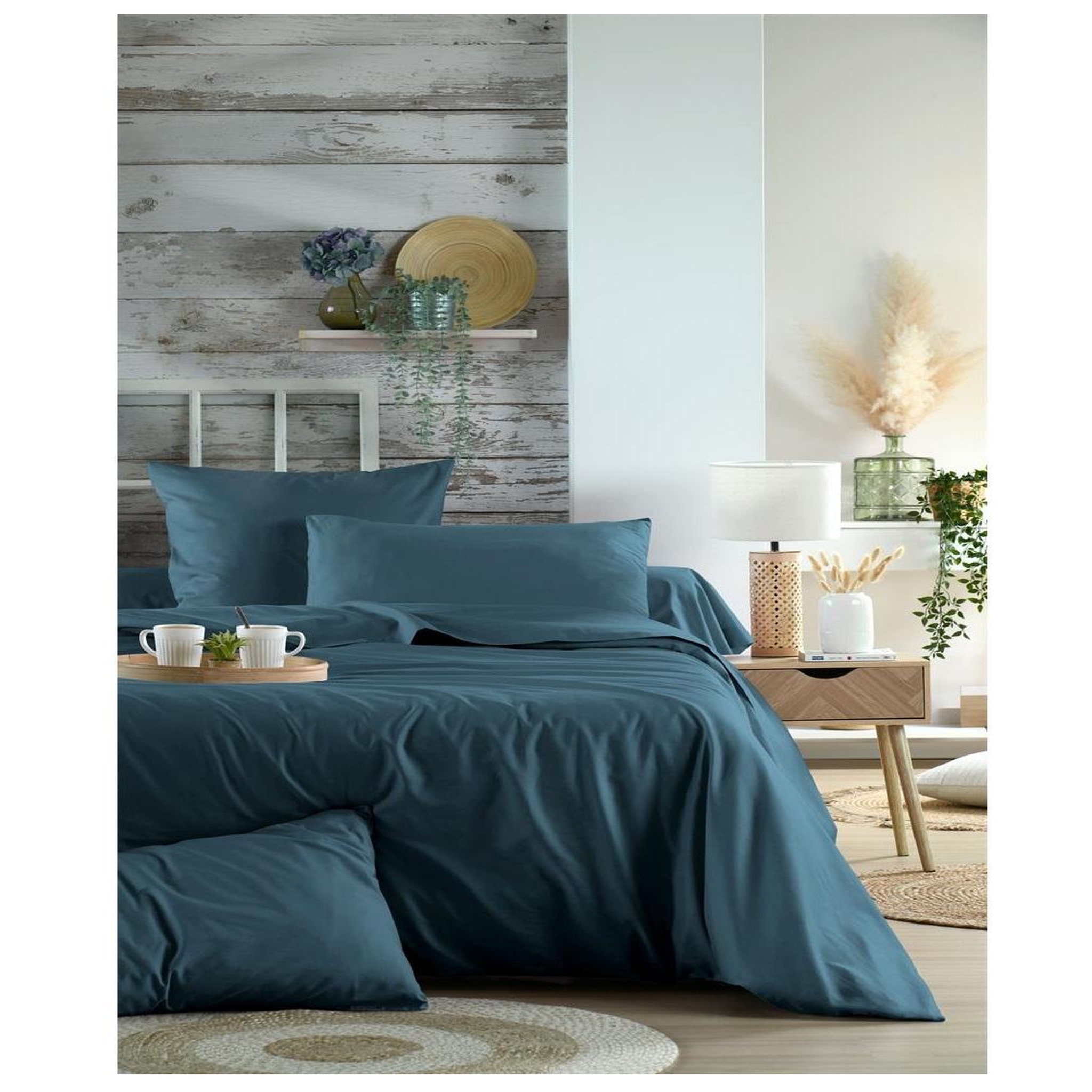 Voir la diapositive 3 : Eden Drap housse percale en coton nuage