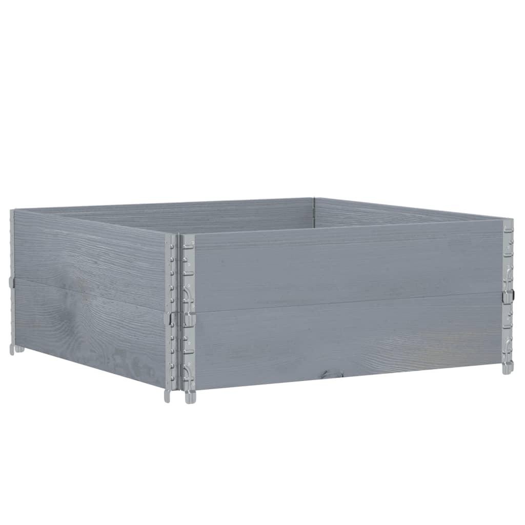 Voir la diapositive 4 : VIDAXL Jardiniere gris 100x100 cm bois de pin massif