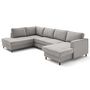 Voir la diapositive 4 : LISA DESIGN Jake - canapé panoramique d'angle gauche 7 places convertible avec coffre en tissu velours relief