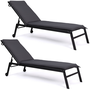 Voir la diapositive 3 : ID MARKET Lot de 2 coussins transat 190 cm gris anthracite