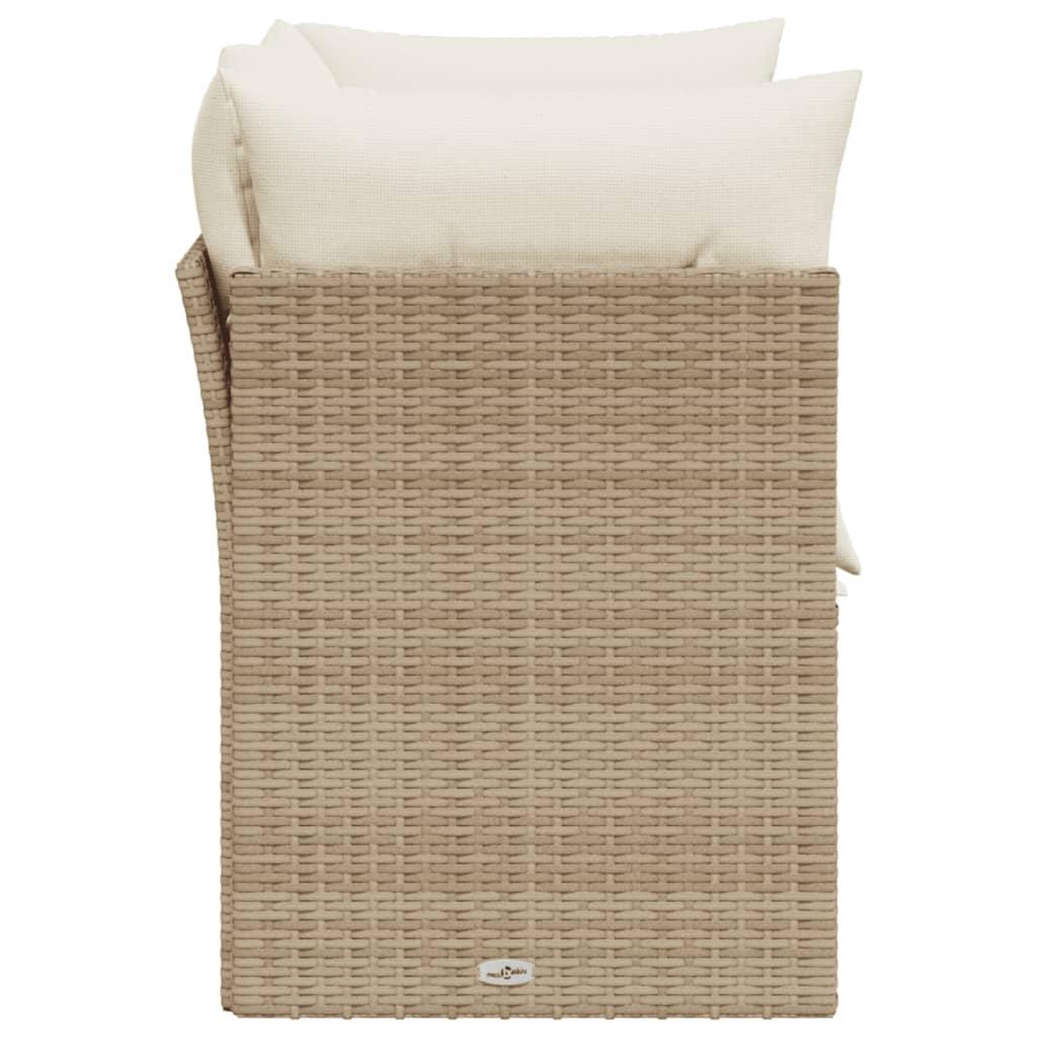 Voir la diapositive 5 : VIDAXL Canape de jardin avec coussins 2 places beige resine tressee