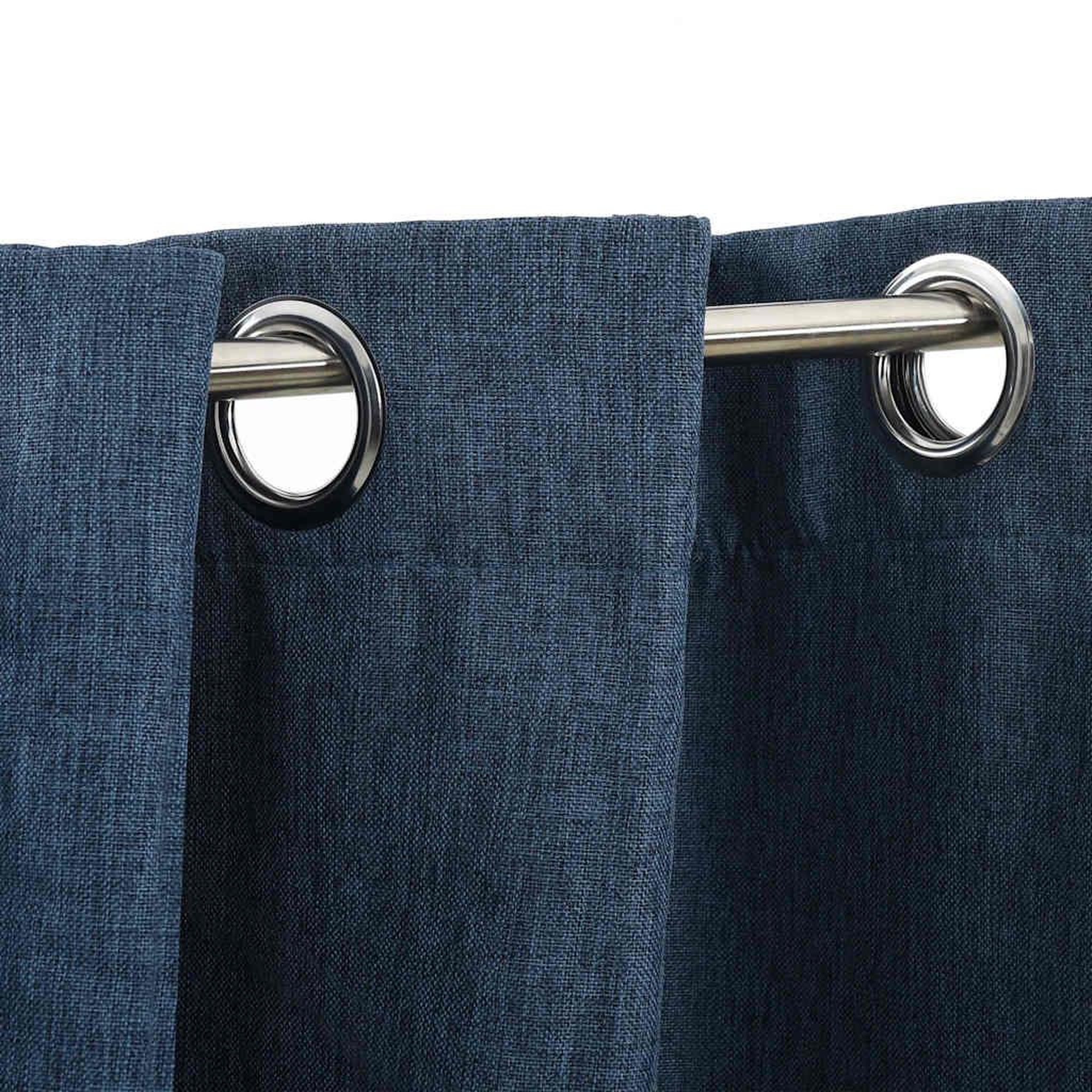 Voir la diapositive 3 : VIDAXL Rideaux occultants Aspect lin avec œillets 2 pcs Bleu 140x175cm
