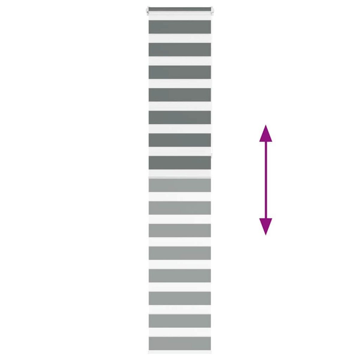 VIDAXL Store zebre gris fonce largeur du tissu 45,9 cm polyester