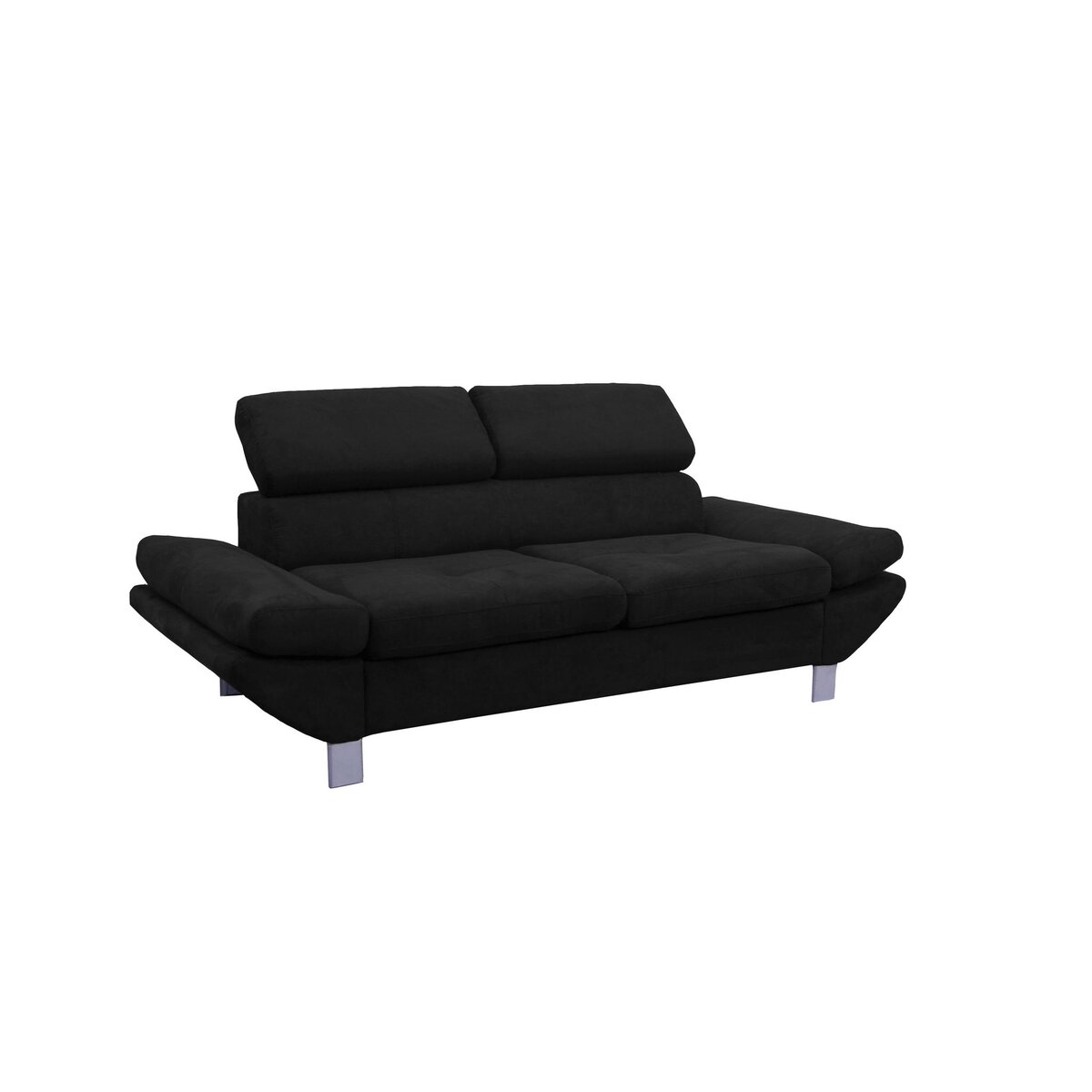 Canapé fixe 2 ou 3 places VERONIQUE, tissu toucher doux, tétière et accoudoir réglables