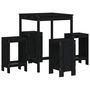 Voir la diapositive 2 : VIDAXL Ensemble de bar de jardin 5 pcs noir bois de pin massif