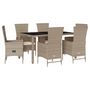 Voir la diapositive 2 : VIDAXL Ensemble a manger de jardin et coussins 7 pcs beige poly rotin