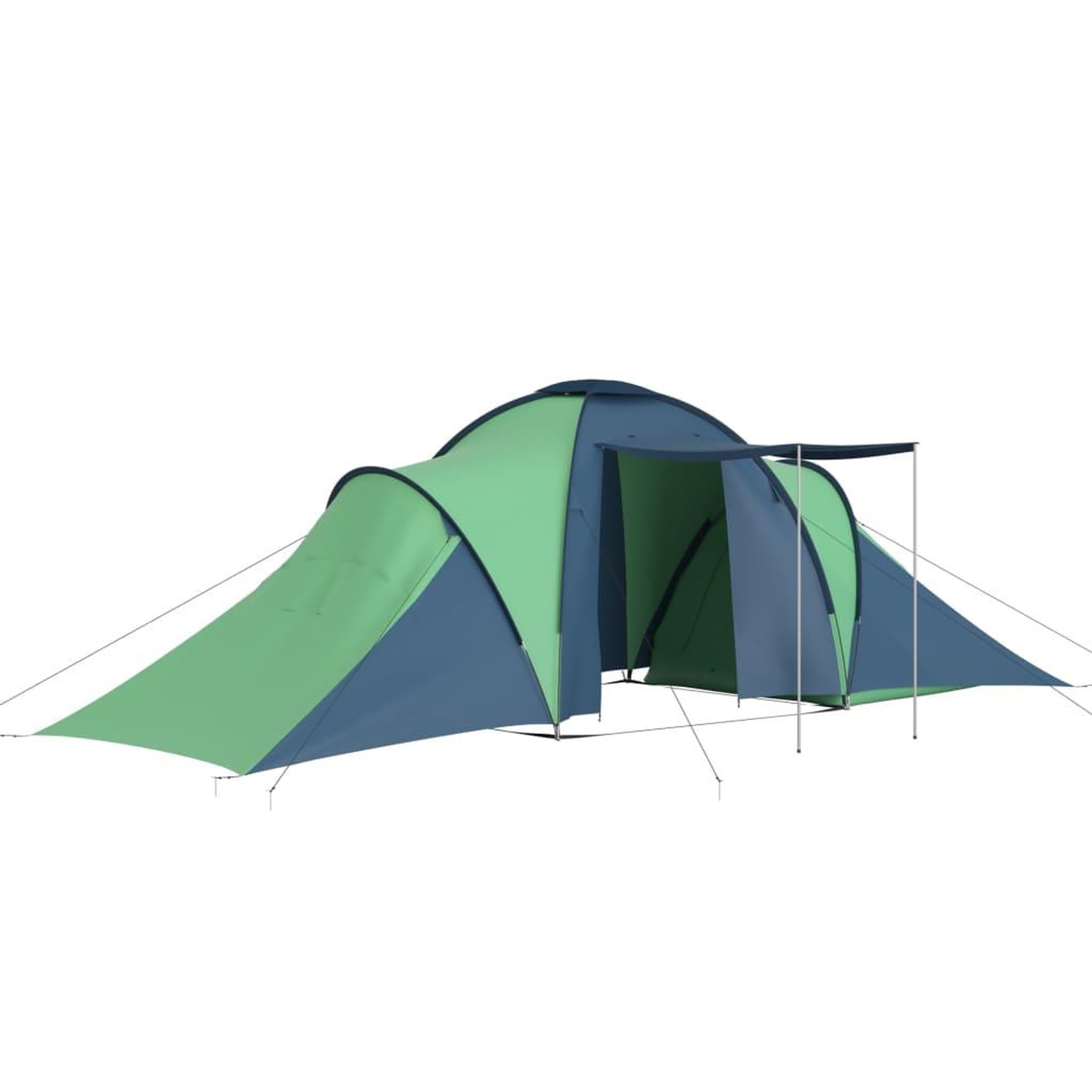 Voir la diapositive 2 : VIDAXL Tente de camping pour 6 personnes bleu et vert