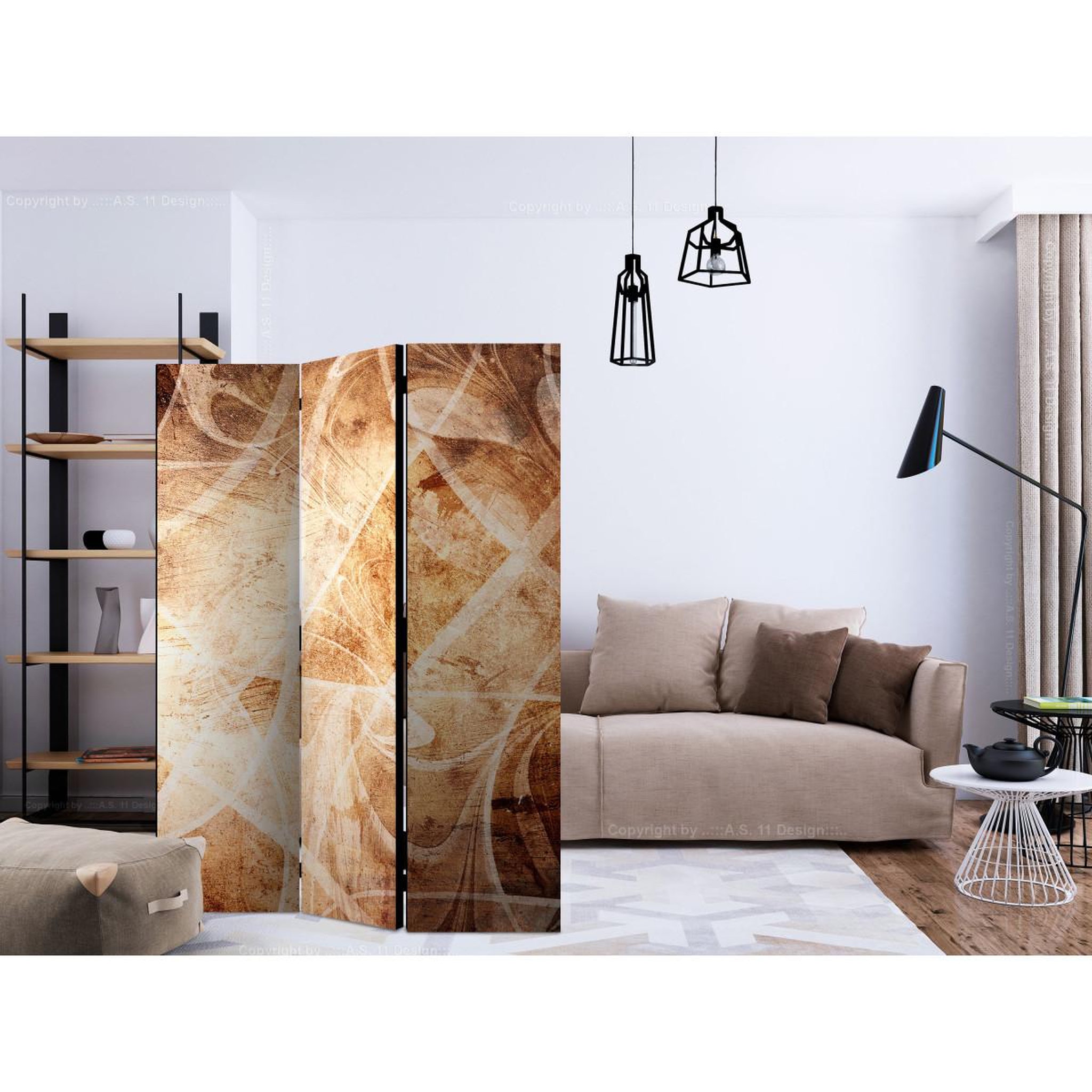 Voir la diapositive 2 : Paris Prix Paravent 3 volets  brown texture  135x172cm