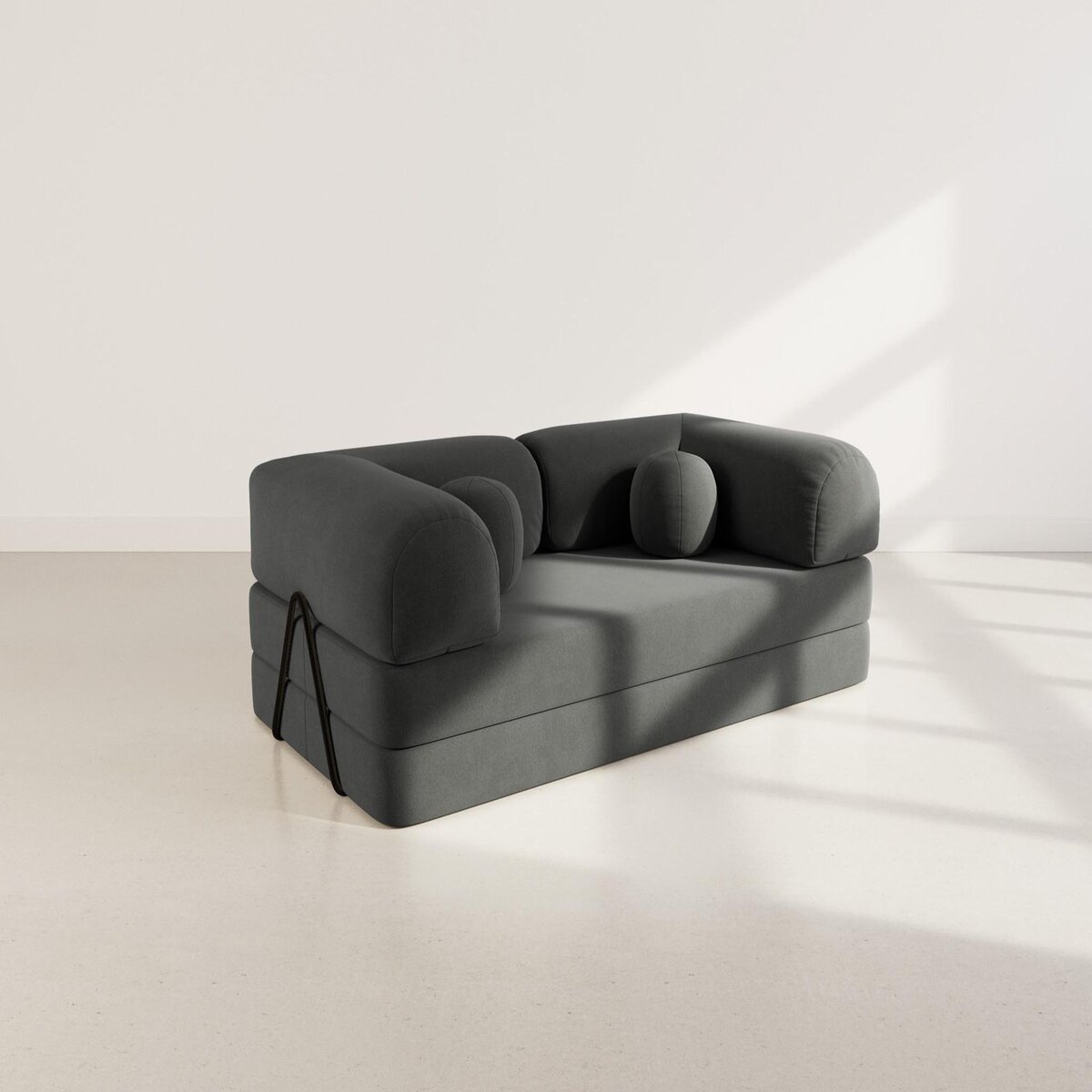 LISA DESIGN Nebula - canapé 3 places convertible en velours texturé