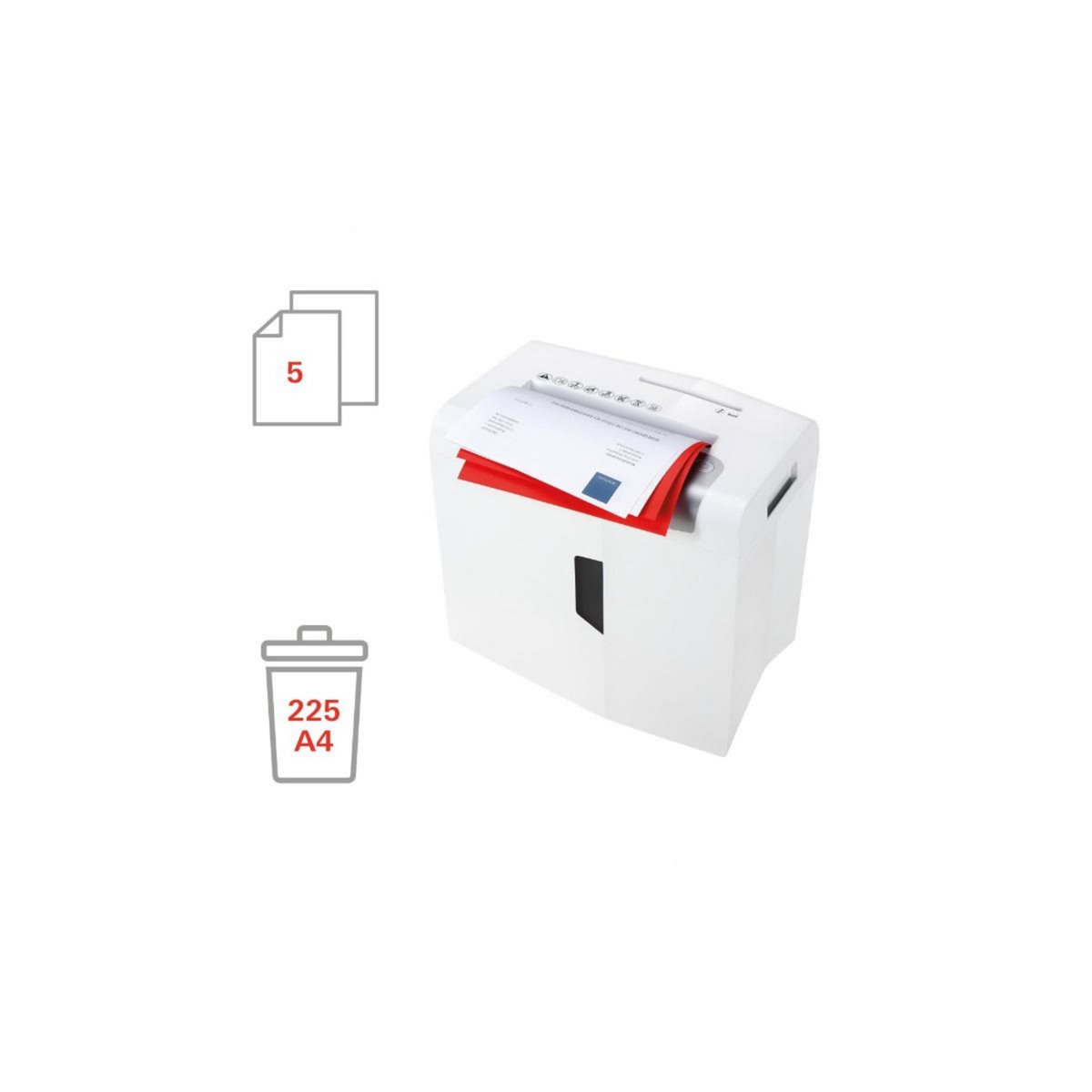 Hsm Destructeur de documents 5 feuilles coupes particules 4.5x30mm - 1043121