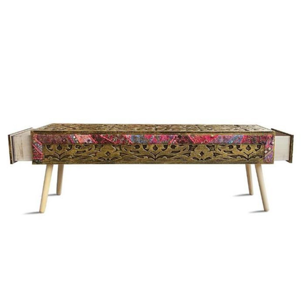 Paris Prix Banc 2 Tiroirs  Jodipa  140cm Bronze & Multicolore