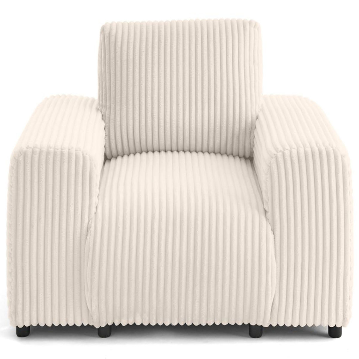 LISA DESIGN Garance - fauteuil en velours côtelé grosses côtes