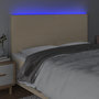 Voir la diapositive 3 : VIDAXL Tete de lit a LED Creme 200x5x118/128 cm Tissu