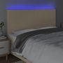 Voir la diapositive 3 : VIDAXL Tete de lit a LED Creme 200x5x118/128 cm Tissu